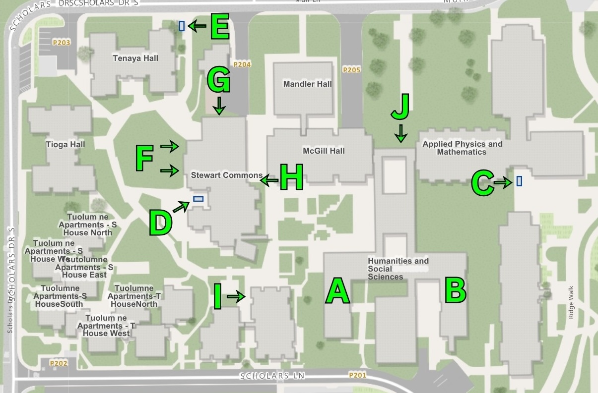Map of the Muir College posting areas